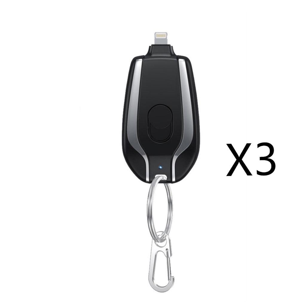 1500mAh Mini Keychain Power Bank – Fast Charging, Type-C & iPhone Compatible