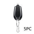 1500mAh Mini Keychain Power Bank – Fast Charging, Type-C & iPhone Compatible