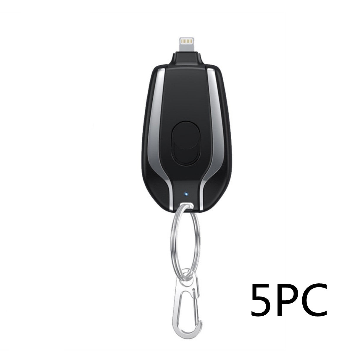 1500mAh Mini Keychain Power Bank – Fast Charging, Type-C & iPhone Compatible